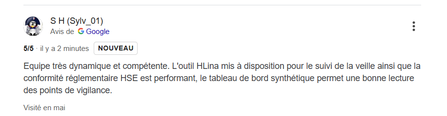 avis client sur outil veille réglementaire Hlina
